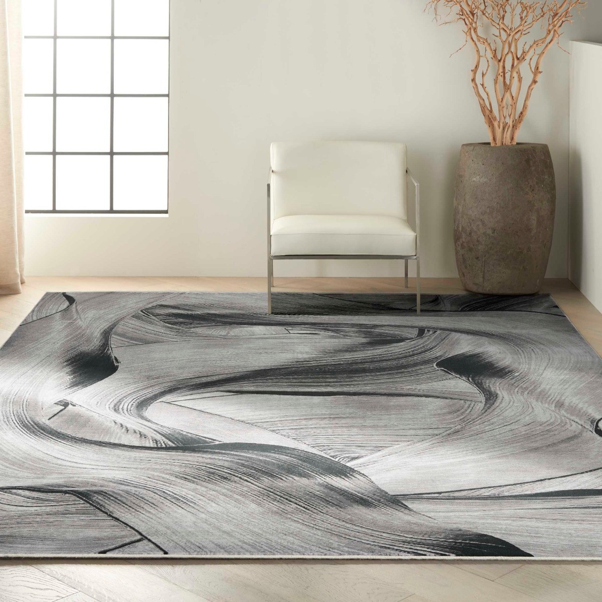 Abstract Area Rugs | Calvin Klein Balian Striking Area Rug, Gray/Black |  The Rug Factory